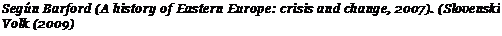 Подпись: Según Barford (A history of Eastern Europe: crisis and change, 2007). (Slovenski Volk (2009)